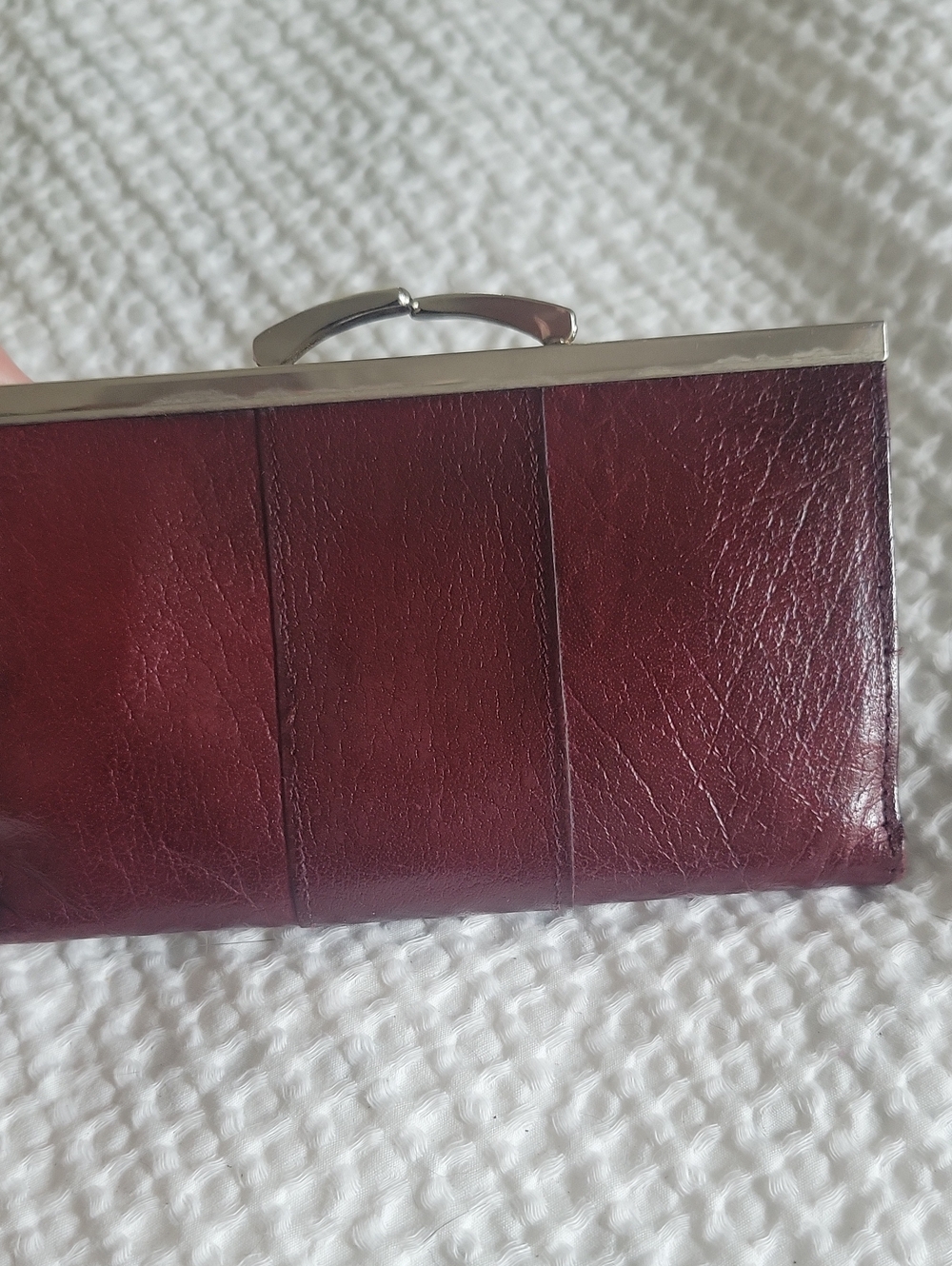 1960,Made In England  Leather Clutch Wallet in Deep Burgundy - Picture 8 of 11